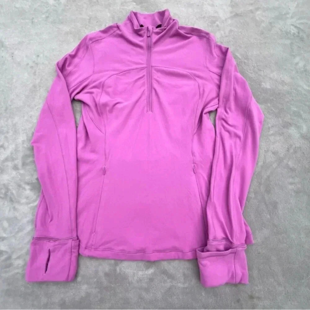 Lululemon Run Briskly 1/2 Zip Athletic Activewear Magenta Glow Jacket - Picture 8 of 16
